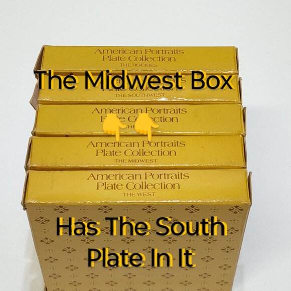 Avon American Portraits Plate Collection 1985 Set Of 5 Including Original Boxes - Picture 15 of 15